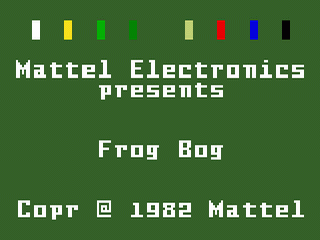 Frog Bog title screen for Intellivision